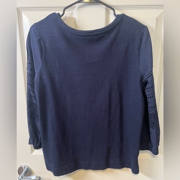 Loft Navy Eyelet Sweater - Picture 2 of 4